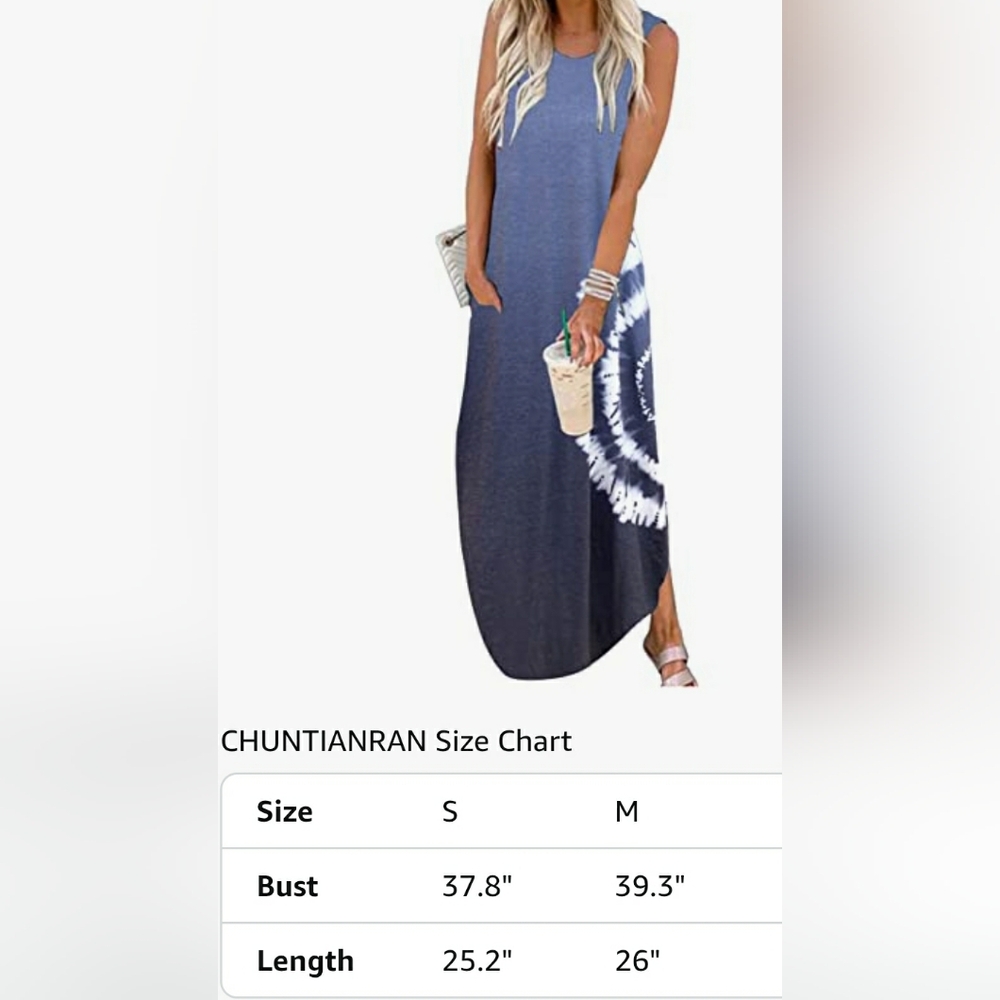 Good Vibes Blue and White Sleeveless Sundress